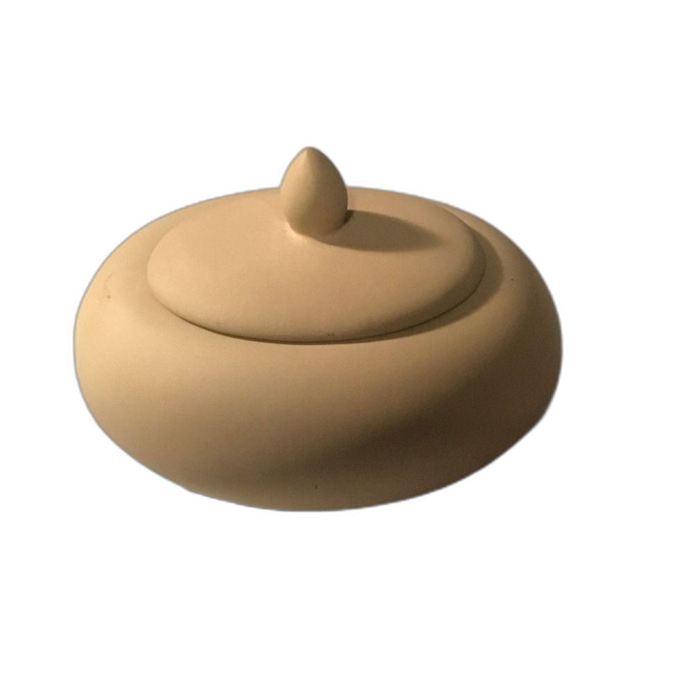 Minimalist Matte Tan Ceramic Lidded Jar - Contemporary Round Storage Container